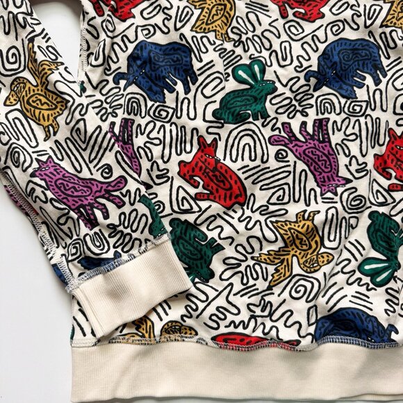 Hanna Andersson Adult Forest Radicals Print French Terry Sweatshirt S Small - Picture 2 of 6